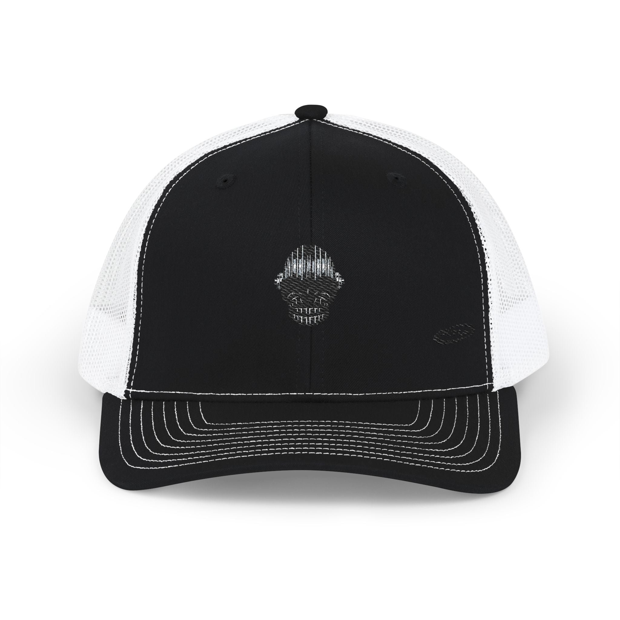 Trucker Cap — Shimmer Skull Embroidered Snapback